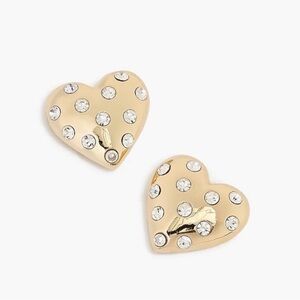 🆕🌺J. CREW Embellished Puff Heart Earrings🌺